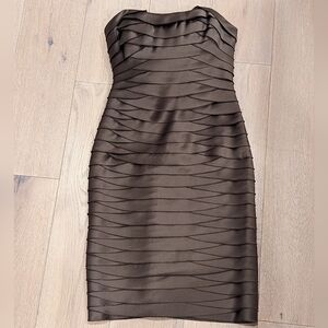 BCBGMaxAzria Tiered Strapless Cocktail Dress Brown Size 0